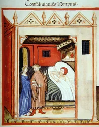 Schlafwandeln, Illustration aus Tacuinum Sanitatis Codex Vindobonensis